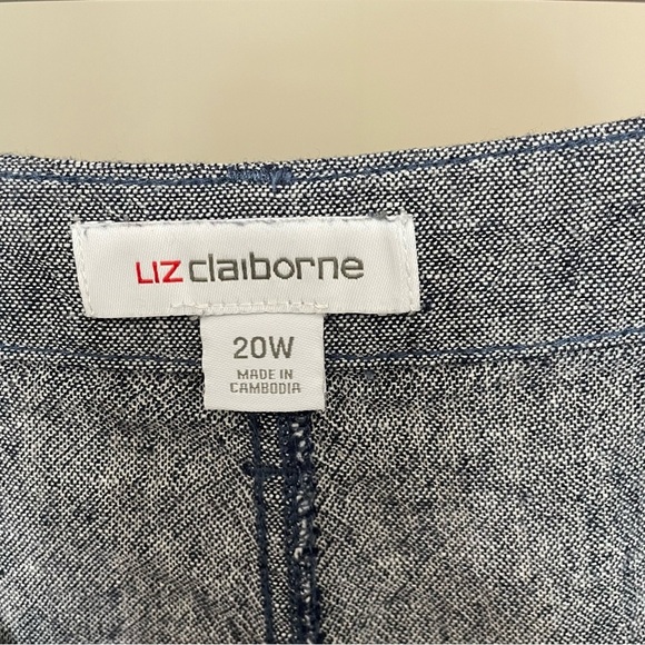 Liz Claiborne 20W Linen Blend Textured Cropped Pants Summer Resort Vacation - Picture 2 of 7